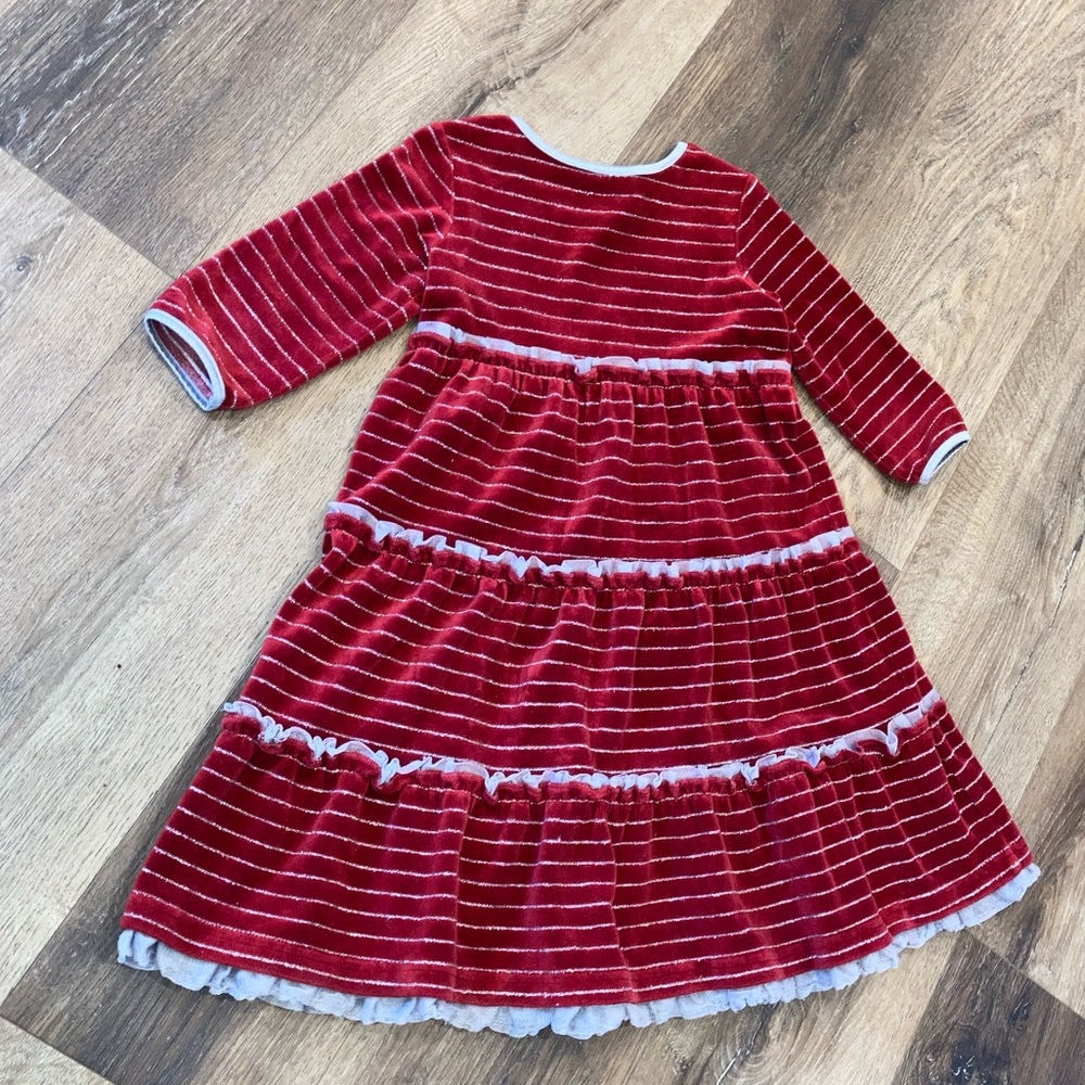Hanna Andersson Red Velvet Dress Christmas Holiday Party Outfit Sparkle 4T - Picture 8 of 11